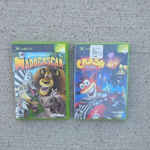 XBOX LOT of 2 Games - Crash Tag Team Racing and Madagascar